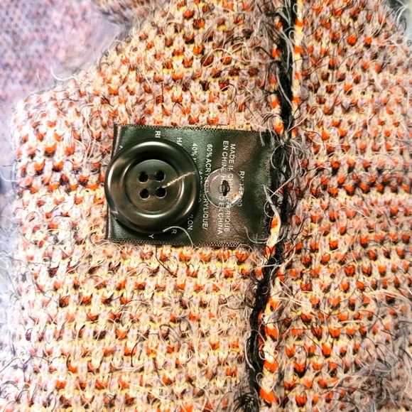 VertigoParis Womens Sz L Super Soft Colorful Aztec Print Cardigan Sweater w/Hood - Picture 9 of 9